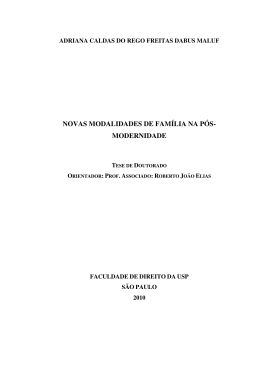 novas modalidades de família na pós- modernidade