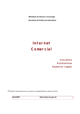 Internet Comercial - Ministério da Ciência e Tecnologia
