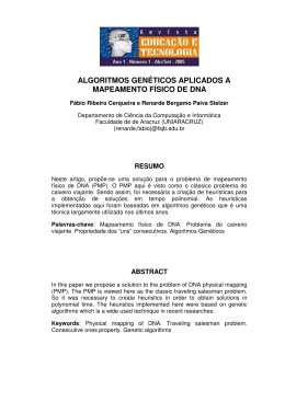 algoritmos gen&eacute;ticos aplicados a mapeamento f&iacute;sico de dna