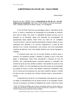 a import&acirc;ncia do ato de ler &ndash; paulo freire