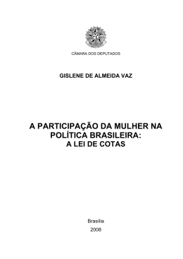 A PARTICIPA&Ccedil;&Atilde;O DA MULHER NA POL&Iacute;TICA BRASILEIRA