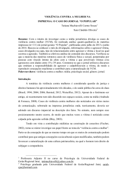 VIOL&Ecirc;NCIA CONTRA A MULHER NA IMPRENSA: O CASO