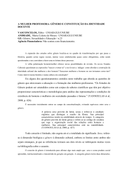 a mulher professora: g&ecirc;nero e constitui&ccedil;&atilde;o da identidade docente