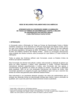 Apresenta&ccedil;&atilde;o da CEDAW - Rede de mulheres parlamentares das