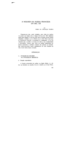 A MULHER NA POESIA FRANCESA DO SEC. XII E