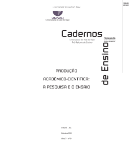 Produ&ccedil;&atilde;o Acad&ecirc;mico-Cient&iacute;fica: A Pesquisa e o Ensaio