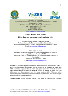 Afasta de mim esse c&aacute;lice! Chico Buarque e a censura no