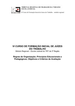 ESTRUTURA DO LIVRETO QUE SER&Aacute; ENTREGUE AOS JU&Iacute;ZES