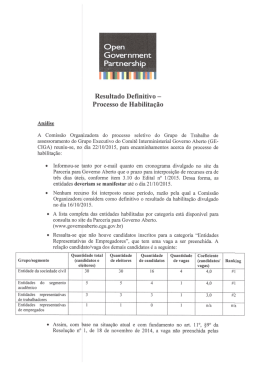 Habilita&ccedil;&atilde;o - Parceria para Governo Aberto