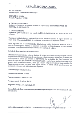 Alfa Vida Sindicatos Vida em Grupo e Acidentes Pessoais Coletivo