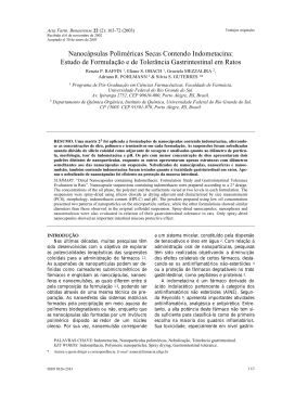 Nanocápsulas Poliméricas Secas Contendo Indometacina: Estudo