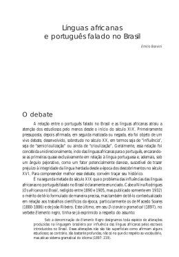 L&iacute;nguas africanas e portugu&ecirc;s falado no Brasil