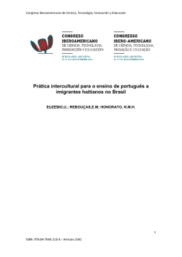 Pr&aacute;tica intercultural para o ensino de portugu&ecirc;s a imigrantes