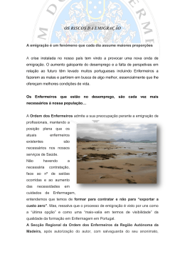 OS RISCOS DA EMIGRAÇÃO - Ordem dos Enfermeiros