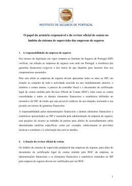 O papel do actu&aacute;rio respons&aacute;vel e do revisor oficial de contas