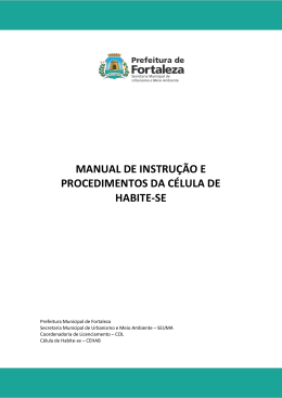 Manual do Habite-se - Prefeitura Municipal de Fortaleza
