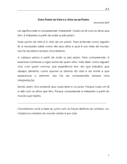 Ponto de Vista &eacute; a Vista de um Ponto