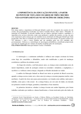 a import&acirc;ncia da educa&ccedil;&atilde;o infantil a partir do ponto de vista dos