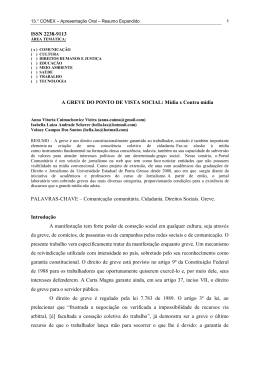A GREVE DO PONTO DE VISTA SOCIAL: M&iacute;dia x Contra m&iacute;dia