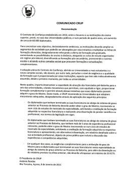 Recomendação relativa ao reconhecimento da experiência