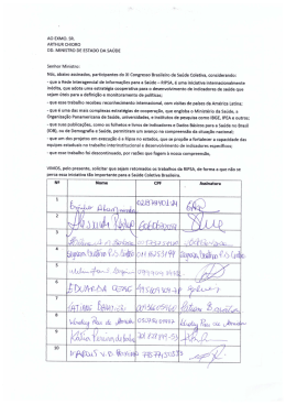 AO EXMO. SR. ARTHUR CHIORO DD. MINISTRO DE