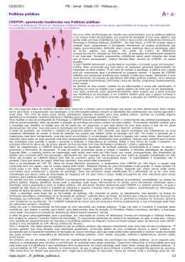 Jornal PSI Edição 153 - Políticas Públicas