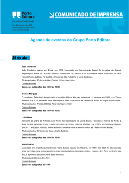 Agenda de eventos do Grupo Porto Editora