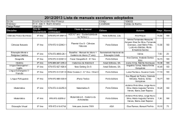 2012/2013 Lista de manuais escolares adoptados