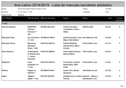 Ano Letivo 2014/2015 - Lista de manuais