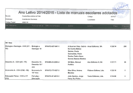 Ano Letivo 2014/2015 = Lista de manuais escolares