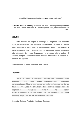 1 A multiplicidade em Afinal o que querem as mulheres? Carolina