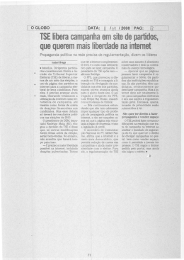 TSE libera campanha em site de partidos. que querem mais