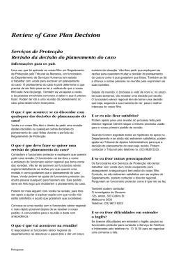 Portuguese - Review of Case Plan Decision, Information for Parents