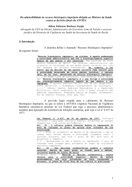 18 / Mai 2009 Da admissibilidade de recurso hier&aacute;rquico impr&oacute;prio
