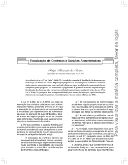 Fiscalização de contratos e sanções administrativas BLC nº 2/2011
