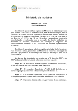 Decreto-Lei n.&ordm; 18/99 de 12 de Novembro - Estatuto