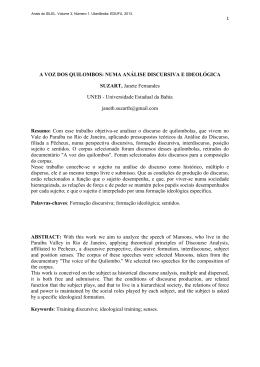 A VOZ DOS QUILOMBOS - Instituto de Letras e Ling&uuml;&iacute;stica