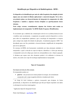 Identifica&ccedil;&atilde;o por Dispositivos de Radiofrequ&ecirc;ncia - RFID -