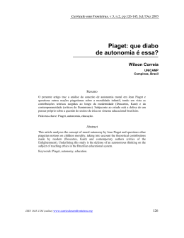 Piaget: que diabo de autonomia &eacute; essa?