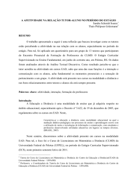 a afetividade na rela&ccedil;&atilde;o tutor-aluno no per&iacute;odo do est&aacute;gio