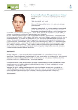 Dor cronica facial afeta 109. da população em Portiugal