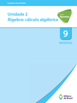 Unidade 2 Álgebra: cálculo algébrico