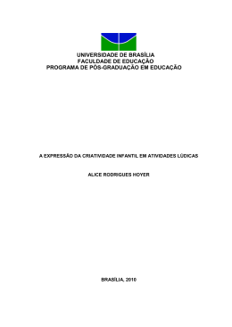 A express&atilde;o da criatividade infantil em atividades