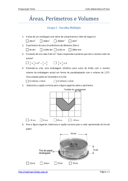 &Aacute;reas, Per&iacute;metros e Volumes