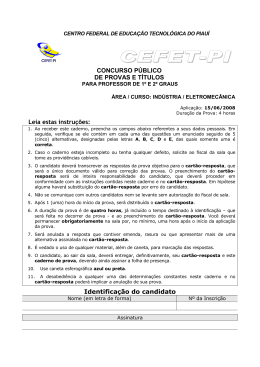 Prova - Engenharia El&eacute;trica