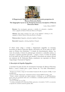 A Diagrama&ccedil;&atilde;o Epigr&aacute;fica na inscri&ccedil;&atilde;o honor&aacute;ria