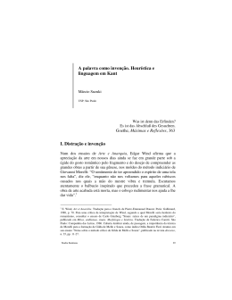 A palavra como inven&ccedil;&atilde;o. Heur&iacute;stica e linguagem em Kant I