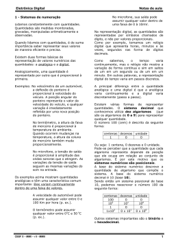 1 &ndash; Sistemas de numera&ccedil;&atilde;o