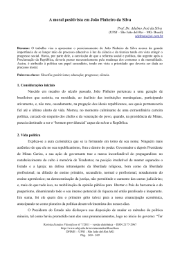A moral positivista em João Pinheiro da Silva