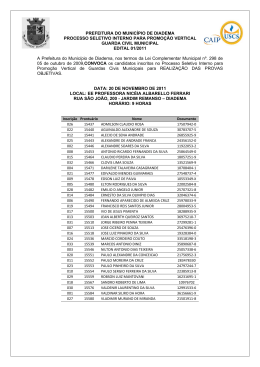 PREFEITURA DO MUNIC&Iacute;PIO DE DIADEMA PROCESSO